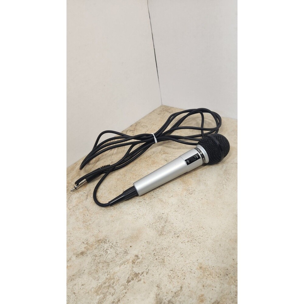 The Singing Machine Wired Handheld Mic On/Off Switch 1/4in TS Silver/Black